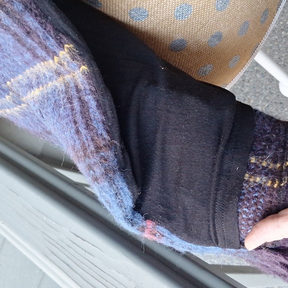 Free People fringe plaid jacket Mohair Alpaca Wool blend size XS - Picture 8 of 10